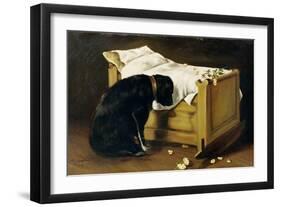 Dog Mourning its Little Master, 1866-A. Archer-Framed Giclee Print