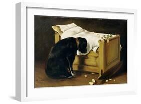 Dog Mourning its Little Master, 1866-A. Archer-Framed Giclee Print