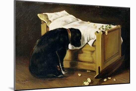 Dog Mourning its Little Master, 1866-A. Archer-Mounted Giclee Print