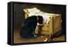 Dog Mourning its Little Master, 1866-A. Archer-Framed Stretched Canvas