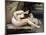 Dog Naked Woman. Portrait of Leontine Renaude. Painting by Gustave Courbet (1819-1877), 1861. Oil O-Gustave Courbet-Mounted Giclee Print