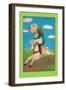 Dog on a Hobby Horse-null-Framed Art Print