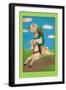 Dog on a Hobby Horse-null-Framed Art Print