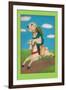 Dog on a Hobby Horse-null-Framed Art Print