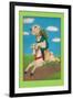 Dog on a Hobby Horse-null-Framed Art Print