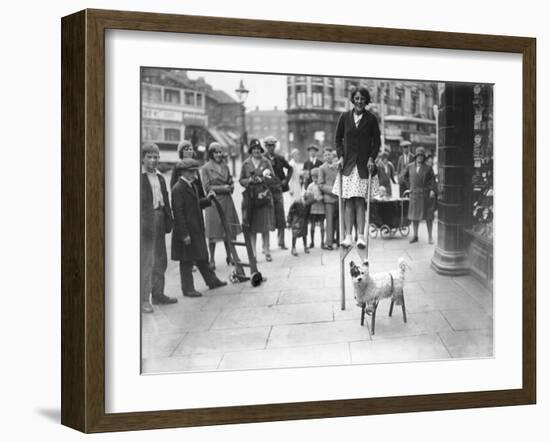 Dog on Stilts!-null-Framed Photographic Print