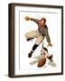 "Dog on the Field," October 18, 1941-Lonie Bee-Framed Premium Giclee Print