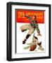 "Dog on the Field," Saturday Evening Post Cover, October 18, 1941-Lonie Bee-Framed Premium Giclee Print