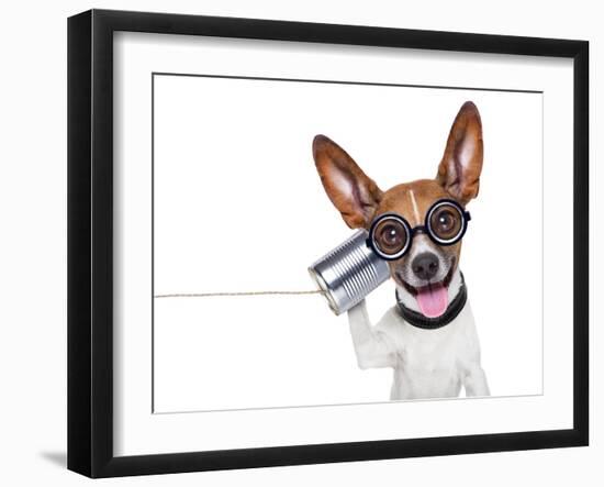 Dog on the Phone-Javier Brosch-Framed Photographic Print