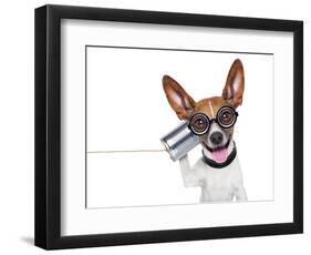 Dog on the Phone-Javier Brosch-Framed Photographic Print