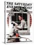 "Dog Outside" or "Patient Friend" Saturday Evening Post Cover, June 10,1922-Norman Rockwell-Stretched Canvas