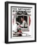 "Dog Outside" or "Patient Friend" Saturday Evening Post Cover, June 10,1922-Norman Rockwell-Framed Giclee Print