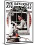 "Dog Outside" or "Patient Friend" Saturday Evening Post Cover, June 10,1922-Norman Rockwell-Mounted Giclee Print