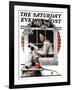 "Dog Outside" or "Patient Friend" Saturday Evening Post Cover, June 10,1922-Norman Rockwell-Framed Giclee Print