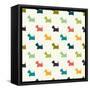 Dog Pattern-TashaNatasha-Framed Stretched Canvas