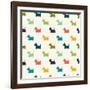 Dog Pattern-TashaNatasha-Framed Art Print