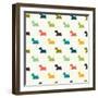 Dog Pattern-TashaNatasha-Framed Art Print