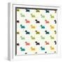 Dog Pattern-TashaNatasha-Framed Art Print