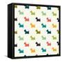 Dog Pattern-TashaNatasha-Framed Stretched Canvas