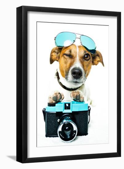 Dog Photo Camera-Javier Brosch-Framed Premium Photographic Print