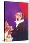 Dog Playing Piano-Found Image Press-Stretched Canvas