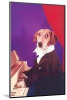 Dog Playing Piano-Found Image Press-Mounted Photographic Print