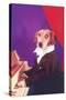 Dog Playing Piano-null-Stretched Canvas