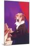 Dog Playing Piano-null-Mounted Art Print