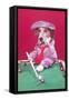 Dog Pool Shark-Found Image Press-Framed Stretched Canvas