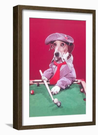 Dog Pool Shark-null-Framed Art Print