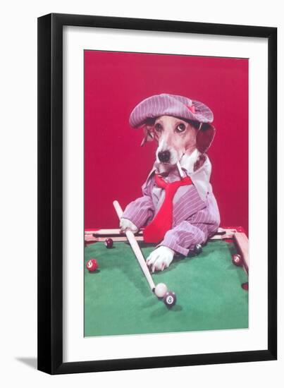 Dog Pool Shark-null-Framed Art Print