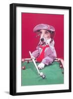 Dog Pool Shark-null-Framed Art Print