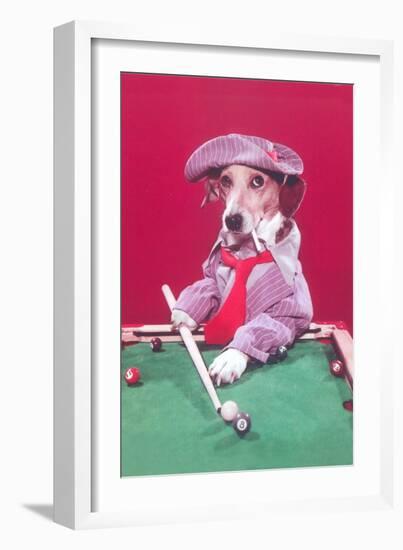 Dog Pool Shark-null-Framed Art Print