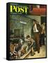 "Dog Pound," Saturday Evening Post Cover, September 17, 1949-Amos Sewell-Framed Stretched Canvas