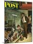 "Dog Pound," Saturday Evening Post Cover, September 17, 1949-Amos Sewell-Mounted Giclee Print