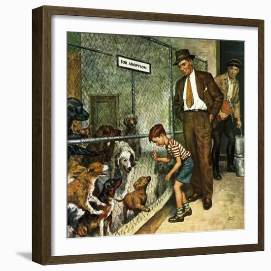 "Dog Pound," September 17, 1949-Amos Sewell-Framed Giclee Print