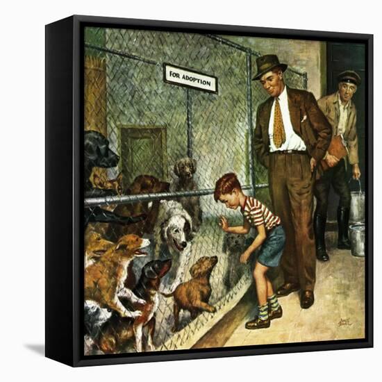 "Dog Pound," September 17, 1949-Amos Sewell-Framed Stretched Canvas