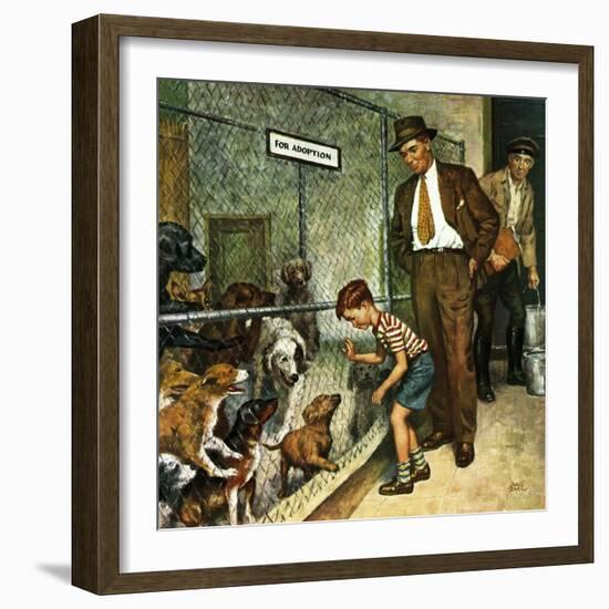 "Dog Pound," September 17, 1949-Amos Sewell-Framed Giclee Print