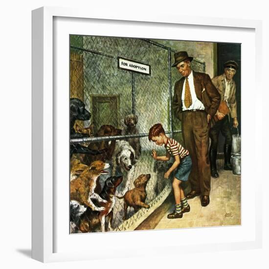 "Dog Pound," September 17, 1949-Amos Sewell-Framed Giclee Print