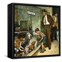 "Dog Pound," September 17, 1949-Amos Sewell-Framed Stretched Canvas
