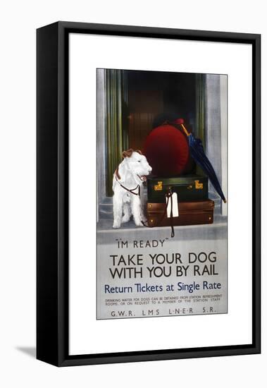 Dog Rail-Vintage Apple Collection-Framed Stretched Canvas