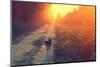 Dog Running in the Countryside-vvvita-Mounted Photographic Print