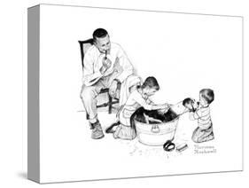 Dog’s Bath-Norman Rockwell-Stretched Canvas