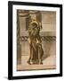 Dog Sitting in Cityscape-Louis Agassiz Fuertes-Framed Art Print