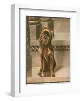 Dog Sitting in Cityscape-Louis Agassiz Fuertes-Framed Art Print