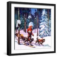 "Dog Sled,"February 1, 1937-Frank Schoonover-Framed Giclee Print