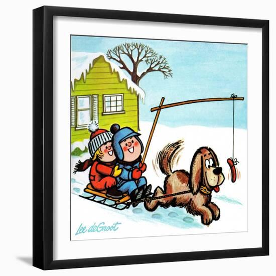 Dog Sledding - Jack & Jill-Lee de Groot-Framed Giclee Print