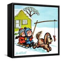 Dog Sledding - Jack & Jill-Lee de Groot-Framed Stretched Canvas