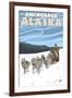 Dog Sledding Scene, Anchorage, Alaska-Lantern Press-Framed Art Print