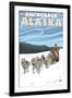 Dog Sledding Scene, Anchorage, Alaska-Lantern Press-Framed Art Print